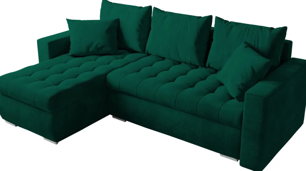 Meble Dla Dzieci|Meble Młodzieżowe>BROMARKT Nowoczesna rogówka z funkcją spania LUIS butelkowa zieleń