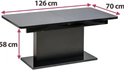 Ławy I Stoliki>DOLMAR Nowoczesna rozkładana ława do salonu OASIS połysk czarny