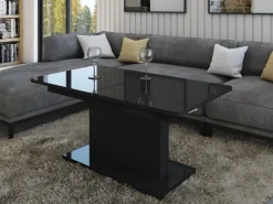 Ławy I Stoliki></noscript>DOLMAR Nowoczesna rozkładana ława do salonu OASIS połysk czarny
