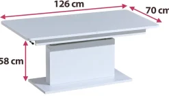Ławy I Stoliki>DOLMAR Nowoczesna rozkładana ława do salonu OASIS połysk biały