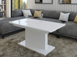 Ławy I Stoliki></noscript>DOLMAR Nowoczesna rozkładana ława do salonu OASIS połysk biały