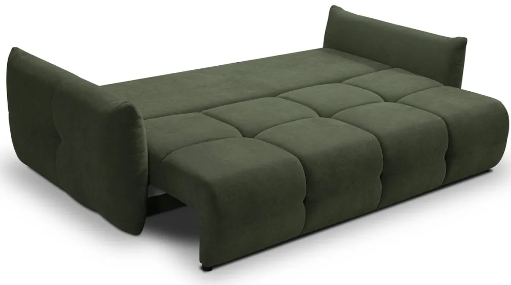 Meble Dla Dzieci|Kanapy I Sofy>LASKI Nowoczesna sofa rozkładana z funkcją spania BERGAMO zielona