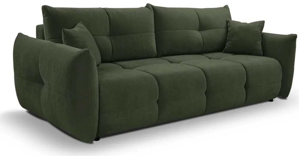 Meble Dla Dzieci|Kanapy I Sofy>LASKI Nowoczesna sofa rozkładana z funkcją spania BERGAMO zielona
