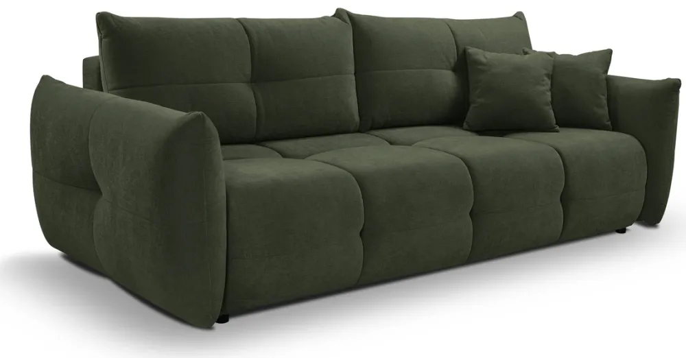 Meble Dla Dzieci|Kanapy I Sofy>LASKI Nowoczesna sofa rozkładana z funkcją spania BERGAMO zielona