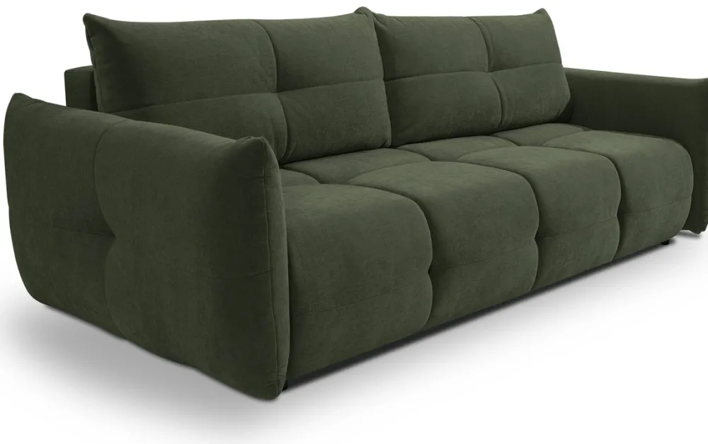 Meble Dla Dzieci|Kanapy I Sofy>LASKI Nowoczesna sofa rozkładana z funkcją spania BERGAMO zielona