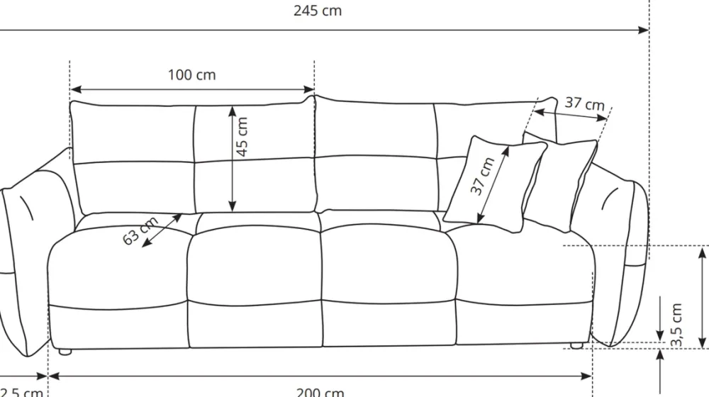 Meble Dla Dzieci|Kanapy I Sofy>LASKI Nowoczesna sofa rozkładana z funkcją spania BERGAMO zielona