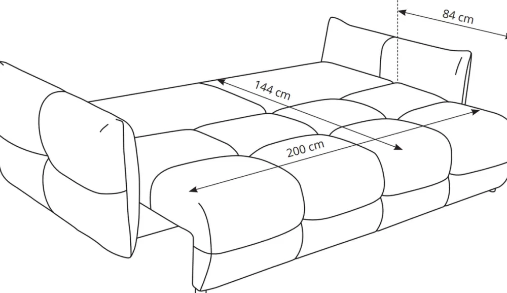 Meble Dla Dzieci|Kanapy I Sofy>LASKI Nowoczesna sofa rozkładana z funkcją spania BERGAMO zielona