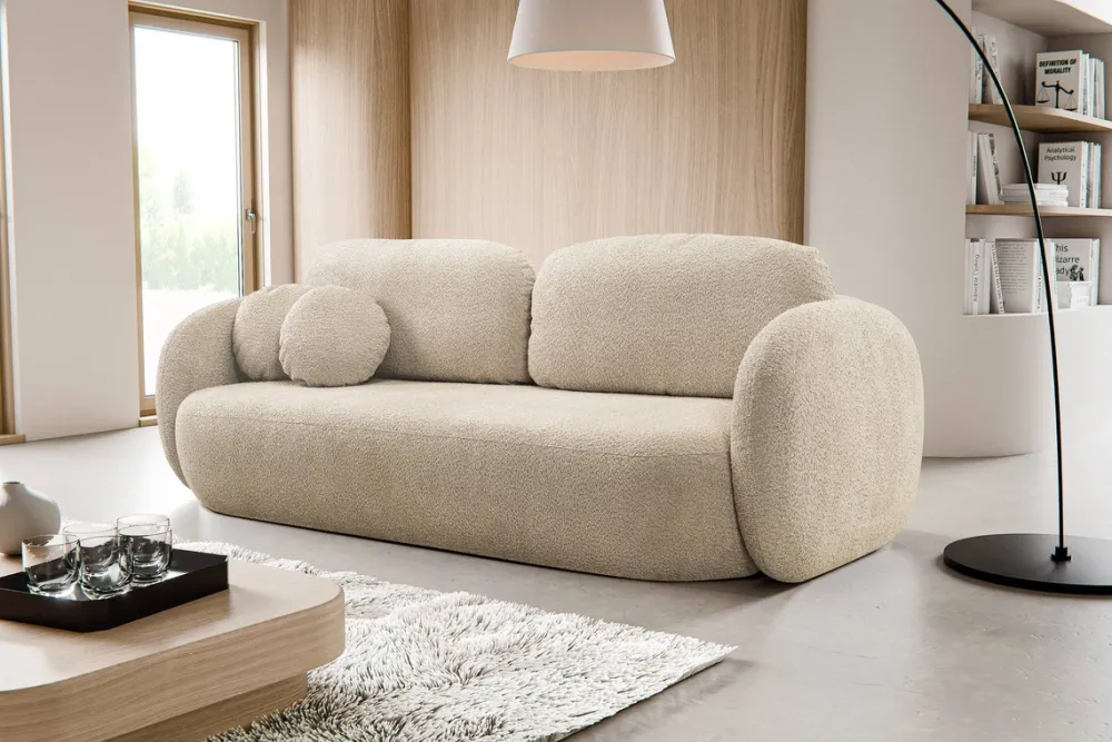 Meble Dla Dzieci|Meble Młodzieżowe>LASKI Nowoczesna sofa rozkładana z pojemnikiem OMERO beżowa