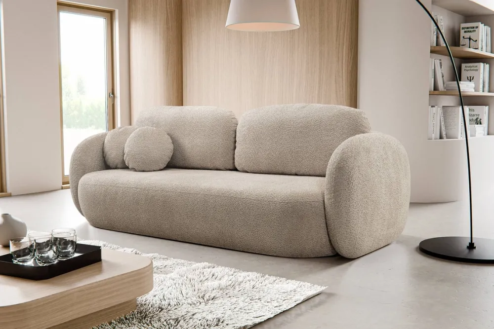 Meble Dla Dzieci|Kanapy I Sofy>LASKI Nowoczesna sofa rozkładana z pojemnikiem OMERO beżowa