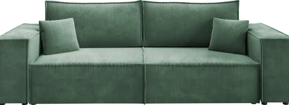 Meble Dla Dzieci|Meble Młodzieżowe>BROMARKT Nowoczesna sofa sztruksowa z funkcją spania do salonu PEDRO zielona