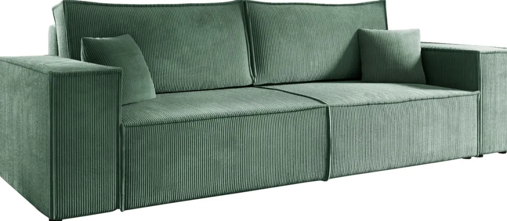 Meble Dla Dzieci|Meble Młodzieżowe>BROMARKT Nowoczesna sofa sztruksowa z funkcją spania do salonu PEDRO zielona