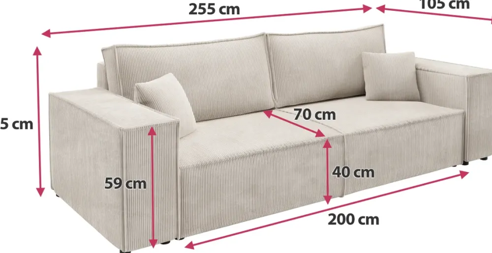 Meble Dla Dzieci|Meble Młodzieżowe>BROMARKT Nowoczesna sofa sztruksowa z funkcją spania do salonu PEDRO zielona