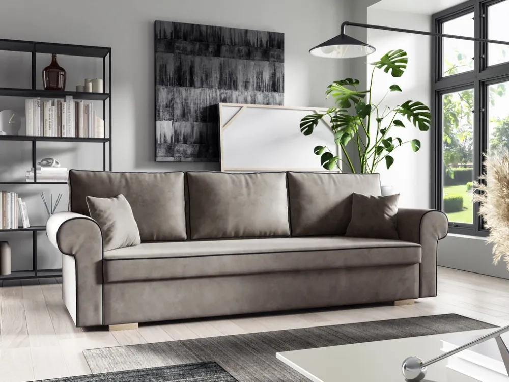 Kanapy I Sofy>Meble Grand Nowoczesna sofa trzyosobowa do salonu z funkcją spania MAGNOLIA