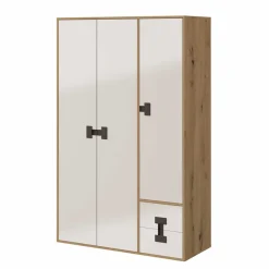 Zestawy Mebli Młodzieżowych|Szafy Trzydrzwiowe>DOMEL Nowoczesna Szafa 120 cm Dąb Artisan INDEX