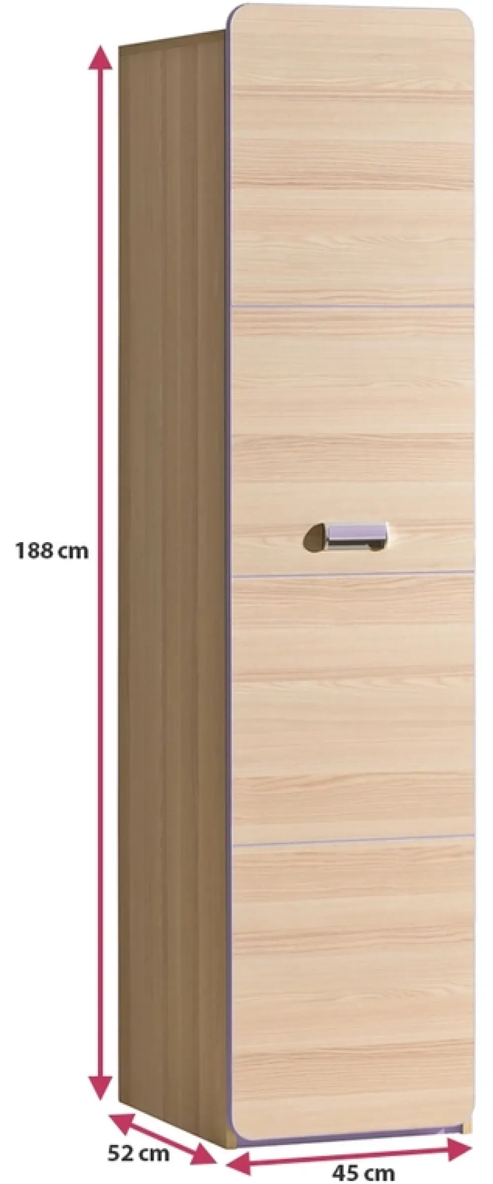 Zestawy Mebli Dziecięcych|Szafy Młodzieżowe>DOLMAR Nowoczesna szafa do pokoju dziecięcego 45 cm LUMINOUS biały