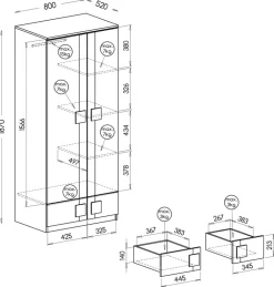 Meble Dla Dzieci|Zestawy Mebli Dziecięcych></noscript>DOLMAR Nowoczesna szafa do pokoju dziecięcego 80 cm GROOVY