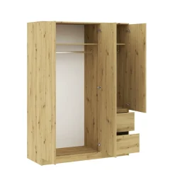 Zestawy Mebli Do Sypialni|Szafy Trzydrzwiowe>INTER MEBLE Nowoczesna szafa do salonu 146 cm BALVIO dąb artisan