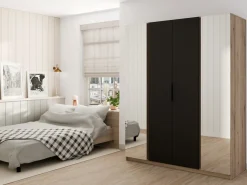 Szafy Młodzieżowe|Szafy Otwierane></noscript>Lempert Nowoczesna szafa do sypialni z lustrem i półkami 200 cm KARAT