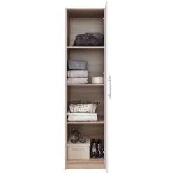 Garderoby|Meble Dla Dzieci>MEBLAR Nowoczesna szafa jednodrzwiowa z półkami 50 cm SEVAS antracyt