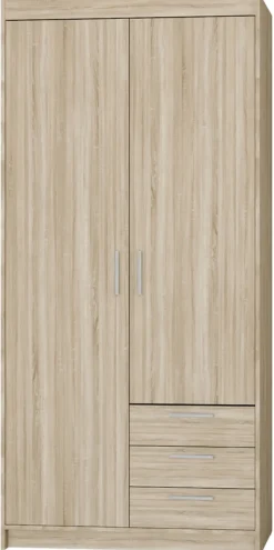 Zestawy Mebli Do Przedpokoju|Szafy Modułowe>Lempert Nowoczesna szafa modułowa dwudrzwiowa z szufladami 90 cm KUBA dąb sonoma