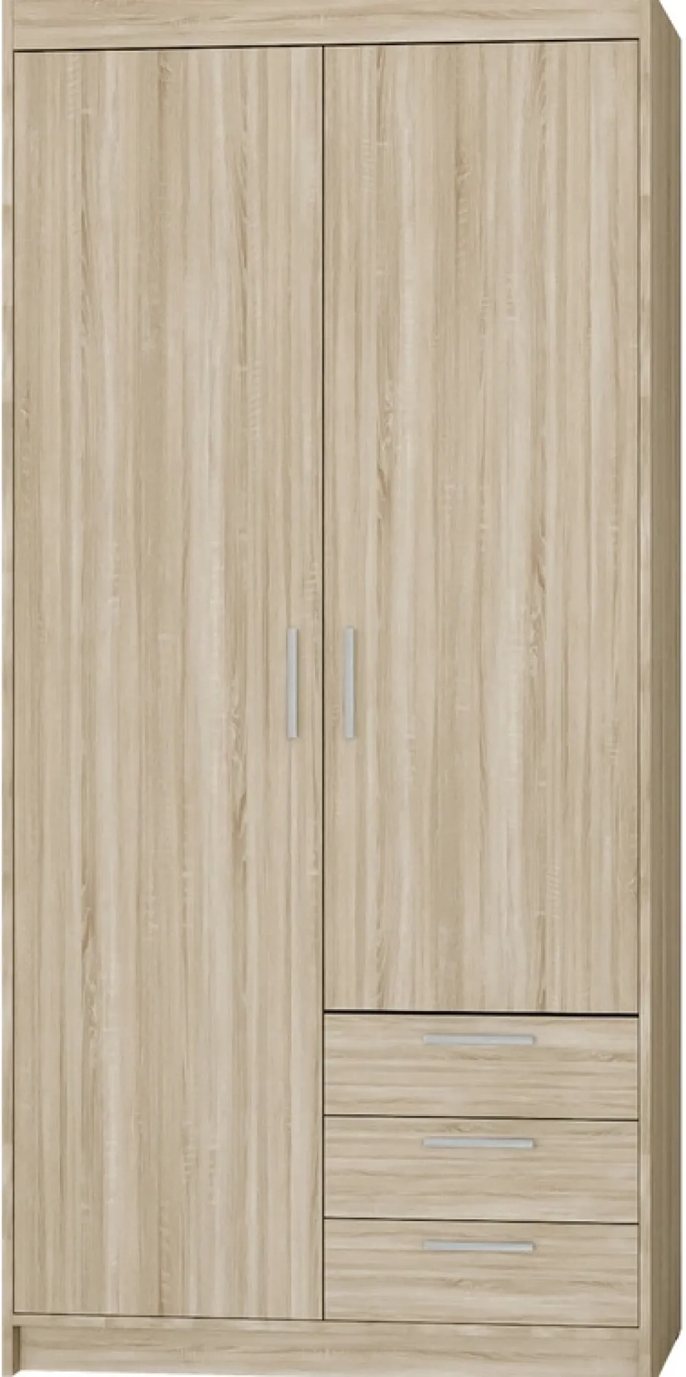 Zestawy Mebli Do Przedpokoju|Szafy Modułowe>Lempert Nowoczesna szafa modułowa dwudrzwiowa z szufladami 90 cm KUBA dąb sonoma