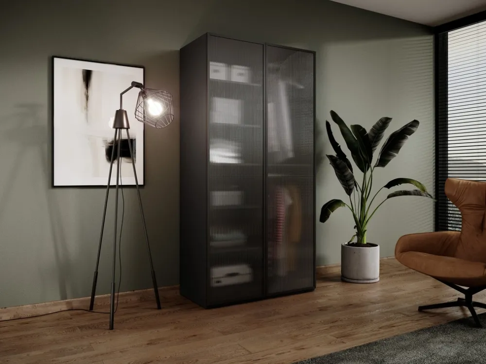 Meble Dla Dzieci|Szafy Modułowe>PIASKI Nowoczesna szafa modułowa dwudrzwiowa 101 cm SIGMA czarny