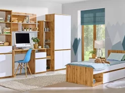 Zestawy Mebli Młodzieżowych|Zestawy Mebli Do Przedpokoju></noscript>DOLMAR Nowoczesna szafa młodzieżowa z półkami 80 cm ANETT