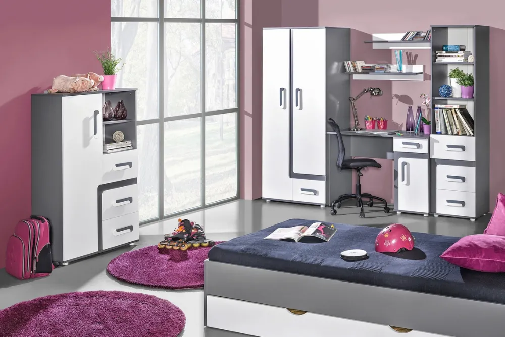 Meble Dla Dzieci|Zestawy Mebli Młodzieżowych>DOMEL Nowoczesna szafa narożna do pokoju młodzieżowego APETITO