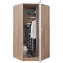 Meble Dla Dzieci|Meble Młodzieżowe>MEBLAR Nowoczesna szafa narożna z półkami SEVAS drążki na wieszaki