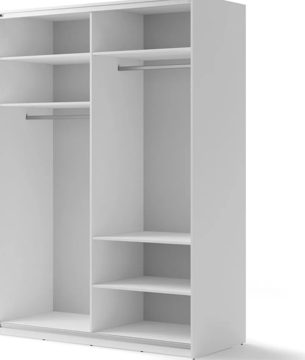 Zestawy Mebli Do Przedpokoju|Szafy Dwudrzwiowe>lenart. Nowoczesna szafa przesuwna 170 cm z lustrem i półkami MAXI