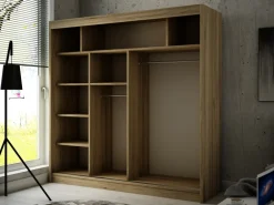 Szafy Dwudrzwiowe|Szafy Do Salonu>Arton Nowoczesna szafa przesuwna z lustrem 200 cm VARENO dąb sonoma