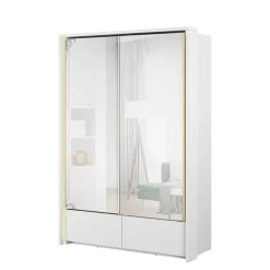 Zestawy Mebli Do Sypialni|Szafy Dwudrzwiowe>lenart. Nowoczesna szafa przesuwna z lustrem do salonu 150 cm cm TAYA