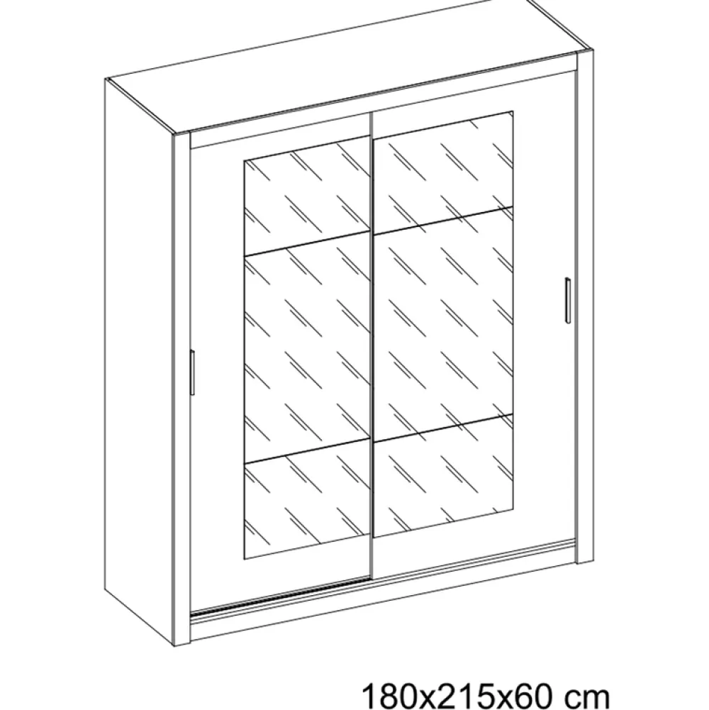 Zestawy Mebli Do Sypialni>lenart. Nowoczesna szafa przesuwna z lustrem 180 cm biała IDEA