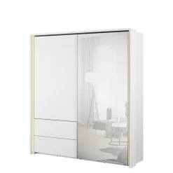 Zestawy Mebli Do Sypialni|Szafy Dwudrzwiowe>lenart. Nowoczesna szafa przesuwna z lustrem i podświetleniem 200 cm cm TAYA