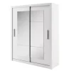 Szafy Dwudrzwiowe|Szafy Z Lustrem>lenart. Nowoczesna szafa przesuwna z lustrem 180 cm biała IDEA