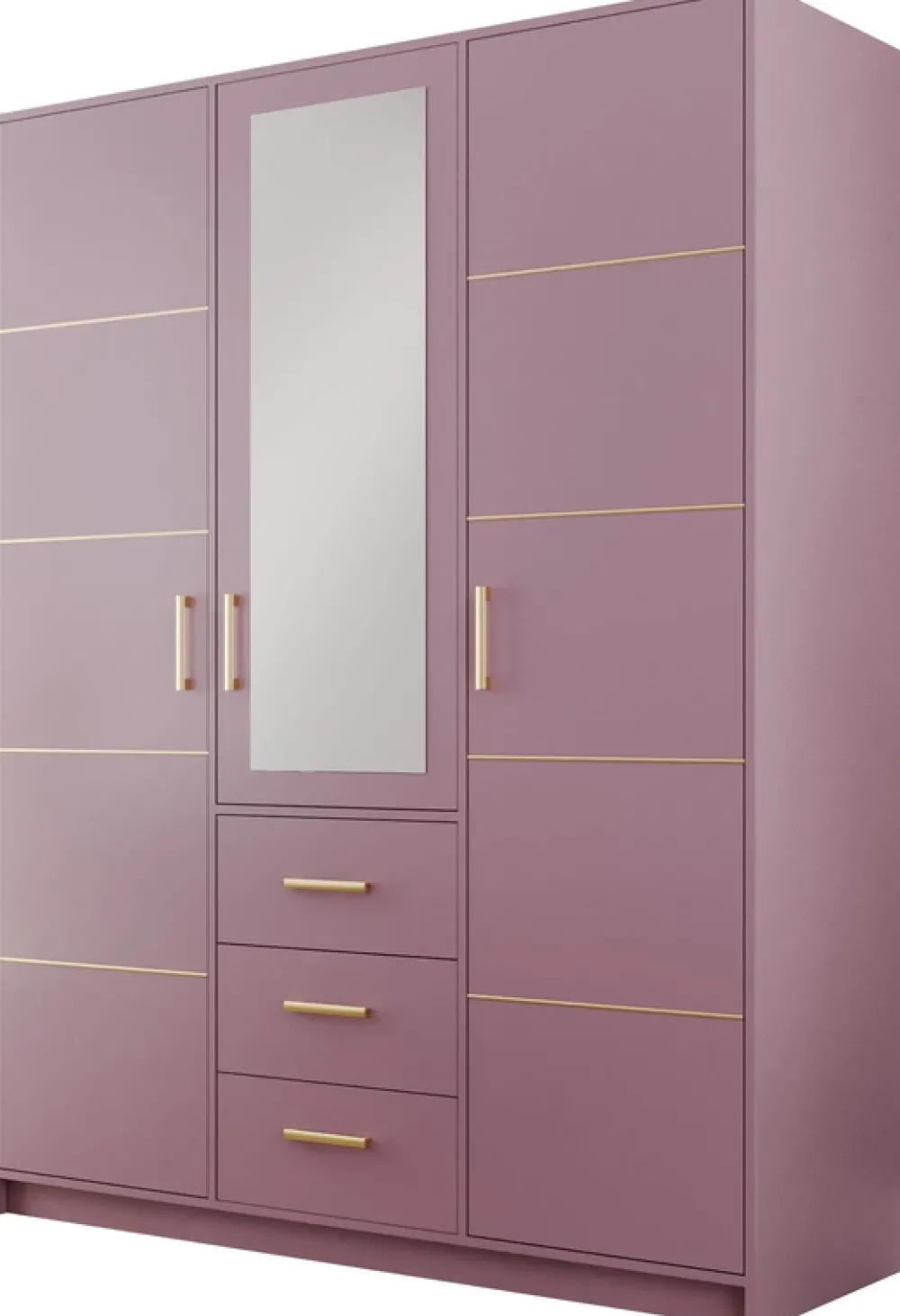 Meble Dla Dzieci|Szafy Do Pokoju Dziecięcego>Stolar Nowoczesna szafa trzydrzwiowa z półkami i drążkiem 147 cm BILL śliwa