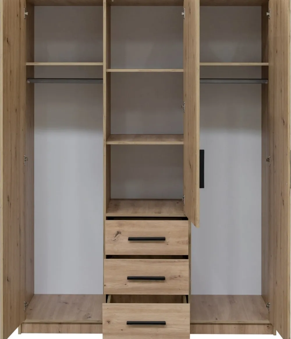 Meble Dla Dzieci|Meble Młodzieżowe>Stolar Nowoczesna szafa trzydrzwiowa z szufladami i lustrem 150 cm KODA