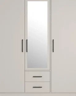 Garderoby|Meble Dla Dzieci>MEBLAR Nowoczesna szafa trzydrzwiowa z półkami i drążkiem SEVAS kaszmir