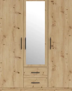 Garderoby|Meble Dla Dzieci>MEBLAR Nowoczesna szafa trzydrzwiowa z półkami i drążkiem SEVAS dąb artisan