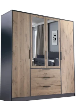 Meble Dla Dzieci>Stolar Nowoczesna szafa uchylna z lustrem i szufladami 196 cm LANTE