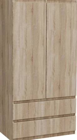 Zestawy Mebli Do Przedpokoju|Szafy Dwudrzwiowe>Meblohand Nowoczesna szafa uchylna 90 cm z szufladami i wieszakiem MONTEGO dąb sonoma