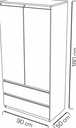 Zestawy Mebli Do Przedpokoju|Szafy Dwudrzwiowe></noscript>Meblohand Nowoczesna szafa uchylna 90 cm z szufladami i wieszakiem MONTEGO dąb sonoma