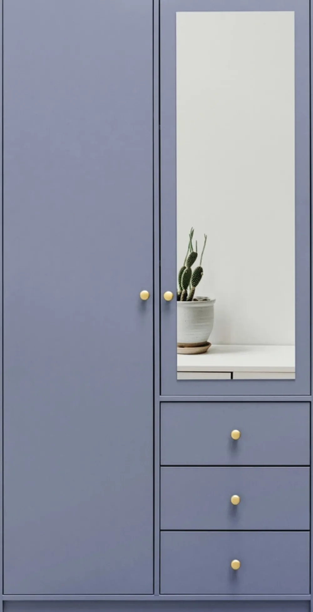 Szafy Dwudrzwiowe|Szafy Do Przedpokoju>Stolar Nowoczesna szafa uchylna z lustrem i szufladami 100 cm SELMA błękit