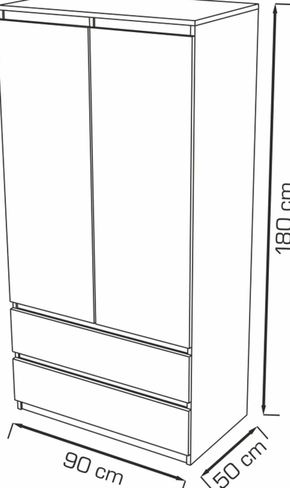 Meble Dla Dzieci|Meble Młodzieżowe>Meblohand Nowoczesna szafa uchylna 90 cm z szufladami i wieszakiem MONTEGO dąb sonoma