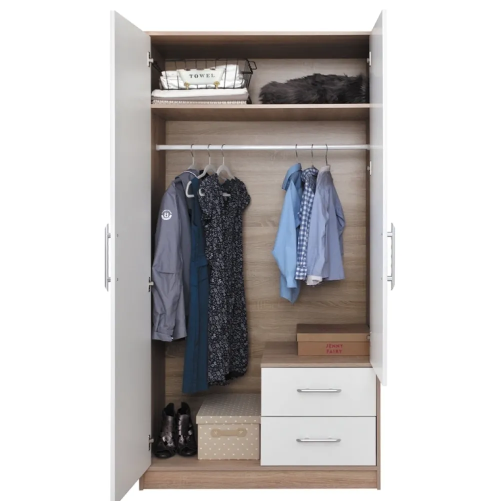 Garderoby|Meble Dla Dzieci>MEBLAR Nowoczesna szafa z drążkiem na wieszaki 100 cm szuflady SEVAS antracyt