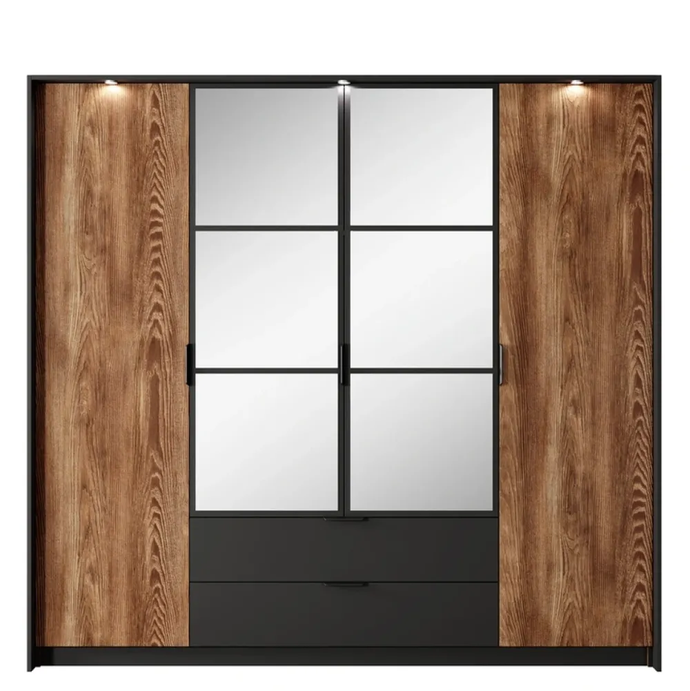 Zestawy Mebli Do Sypialni|Szafy Do Przedpokoju>LASKI Nowoczesna szafa z lustrem do sypialni MESSA