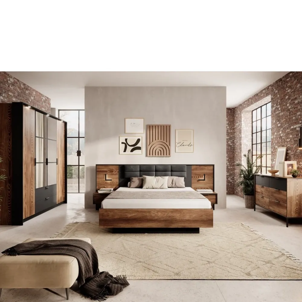 Zestawy Mebli Do Sypialni|Szafy Do Przedpokoju>LASKI Nowoczesna szafa z lustrem do sypialni MESSA