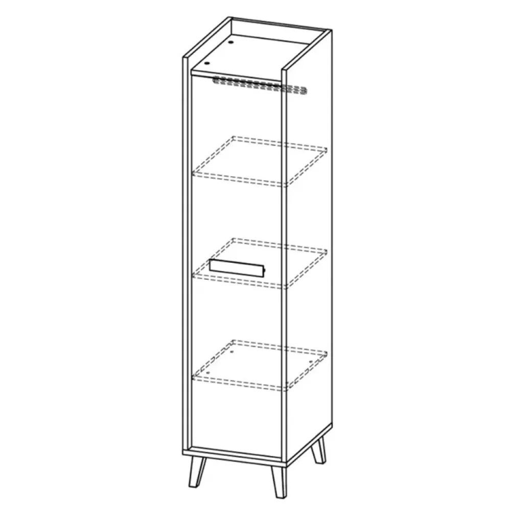 Zestawy Mebli Młodzieżowych|Szafy Młodzieżowe>DOLMAR Nowoczesna szafa z półkami do pokoju młodzieżowego WARSAW