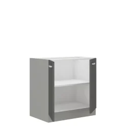 Meble Kuchenne>Lempert Nowoczesna szafka kuchenna stojąca połysk 80 cm SILVER szary