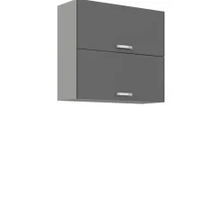 Meble Kuchenne>Lempert Nowoczesna szafka kuchenna wisząca połysk 80 cm SILVER szary